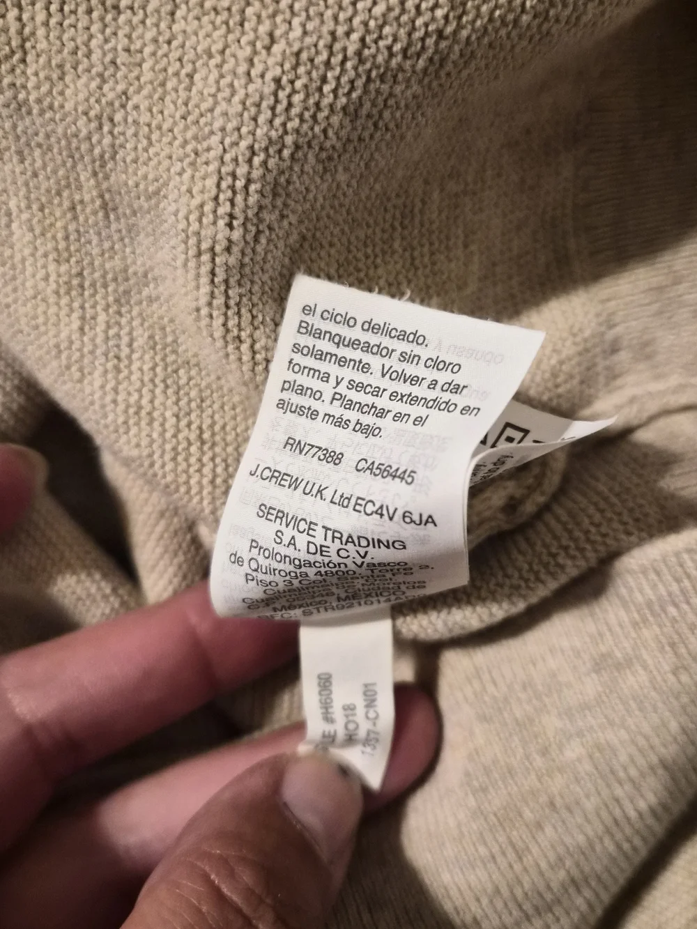 J.Crew Men's Beige 100% Cotton Crewneck Sweater Size XL H6060 HO18